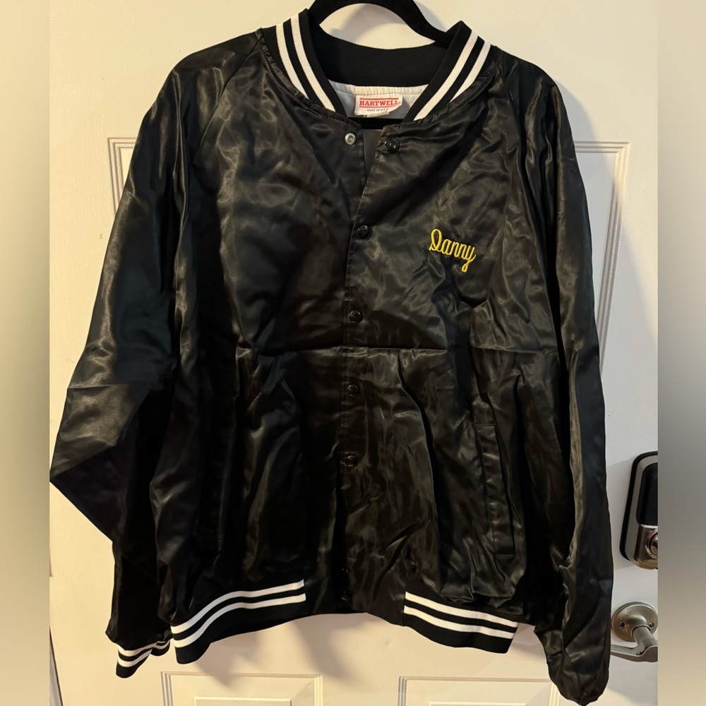 80’s Satin Bomber Jacket Kenai Elks Lodge Alaska XL Vintage Hartwell Made in USA - Picture 2 of 16